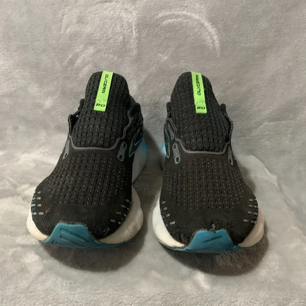 Brooks Glycerin 20 Men's Running Shoes 10 Black Blue Green Athletic Sneakers‎